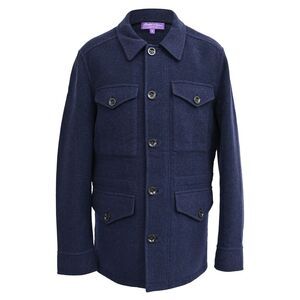 Ralph Lauren Purple Label Mapleton Jacket in Navy Blue Merino Wool